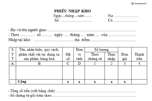In phiếu xuất - nhập kho
